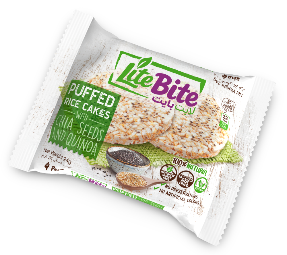 ⁦Puffed White Rice Cakes with Chia & Quinoa X3⁩ - الصورة ⁦2⁩