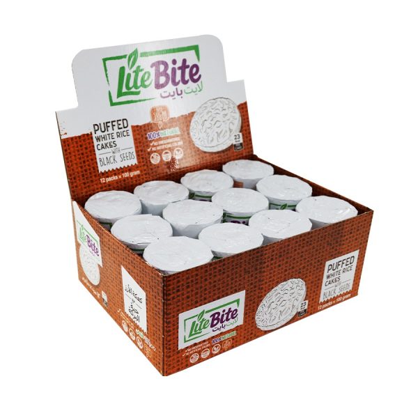 Puffed White Rice Cakes With Black Seeds Box X12